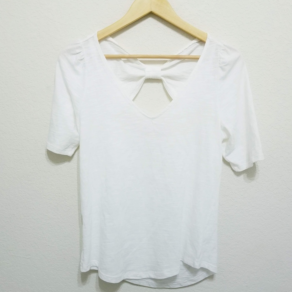 NEW Anthropologie Meadow Rue Bow Back Tee XS - Picture 2 of 6